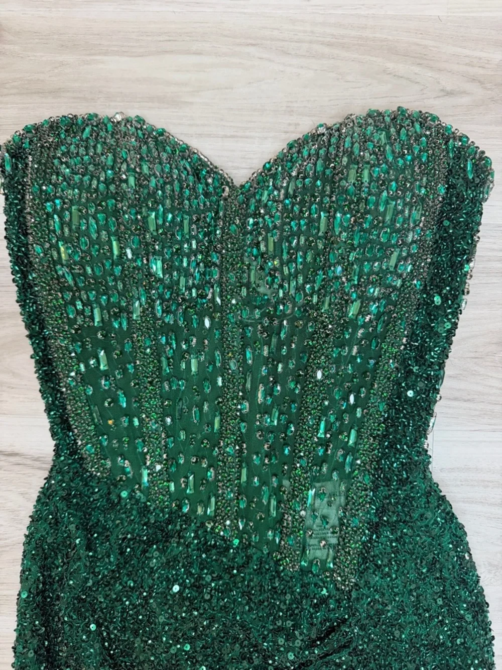 NWT PORTIA&SCARLETT Emerald Beaded Strapless Cocktail Dress size 0